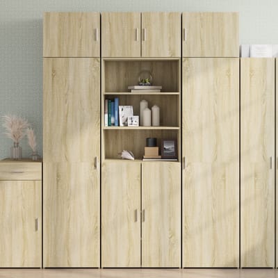 vidaXL - Hoge - kast - 70x42,5x185 - cm - bewerkt - hout - sonoma - eikenkleurig