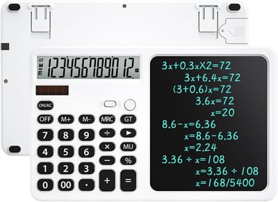 Rekenmachine Kladblok - Desktop Calculator - Kantoor School - Groot Display Knoppen - 253x159mm - Wit