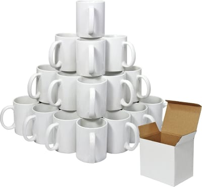 36 x Sublimatie Mokken 29 ml - Inclusief blanco doosjes - Mok bedrukken Sublimeren