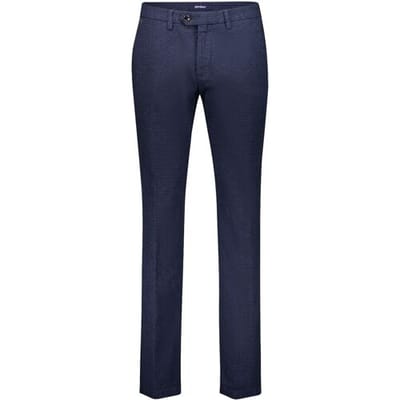 Gardeur Broek Sonny-8 Fine Check Pattern Cotton Blend Marine / male
