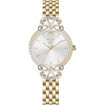 Invicta Wildflower 69104 Dames Horloge - Quartz Uurwerk -  met witte Wijzerplaat - 30mm