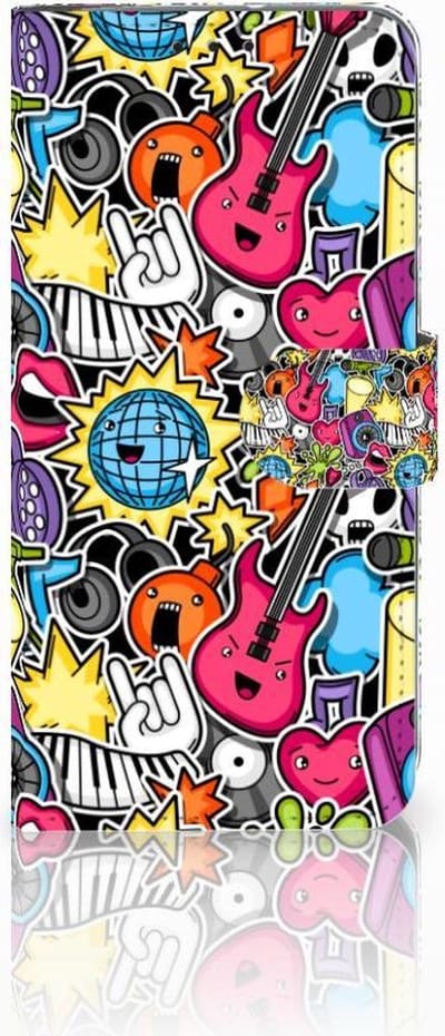 Book Case voor Motorola Moto G7 Power Wallet Case met Pasjes Punk Rock