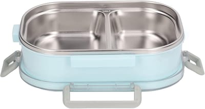 Roestvrijstalen Lunchbox - Isolatie Box - School en Picknick - Met Transparant Vis Ontwerp - 215x15x65 cm - Blauw