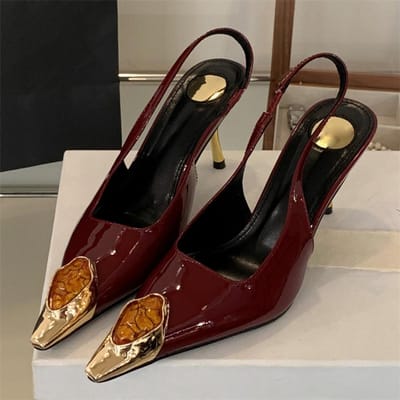 Eilyken Street Style Design Inlay Diamanten Dames Pumps Sandalen Elegant Sexy Dunne Hakken Puntneus Banket Prom Slingbacks Schoenen 35 black