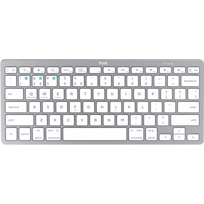 Trust - Draadloos Toetsenbord - Bluetooth - Universeel - Laptop, PC, Tablet, Ipad, iPhone - Ultra-Dun Design - QWERTY - Zilver