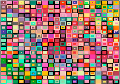 Fotobehangkoning - Behang - Vliesbehang - Fotobehang - Colourful Boxes - 100 x 70 cm
