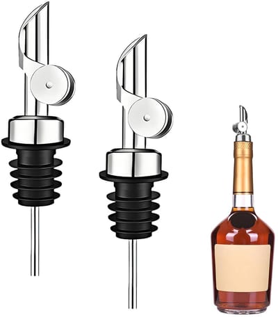 Dailygoody - Set van 2 RVS Olijfolie en Likeur Gieters met Sluiting - Handig en Hygienisch