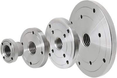 Houtdraaibank Frontplaat - Klaauwplaat Adapter - Houtbewerking Precisie - Gegoten Metaal Constructie - Tot 150 mm - Zilverkleurig