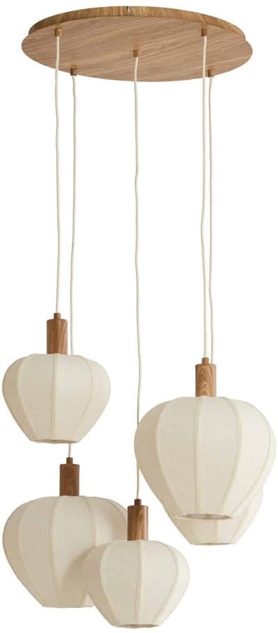 Light & Living Hanglamp Huxi - Naturel - Ø53x158cm - Modern - Hanglampen Eetkamer, Slaapkamer, Woonkamer