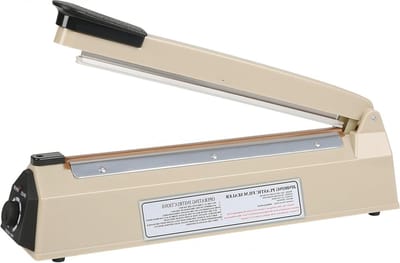 Impuls Heat Sealer - Zakken Sluitmachine Verwarming - Plastic Zakken Afdichten - Geen Opwarmtijd Nodig - 12 Inch - Beige