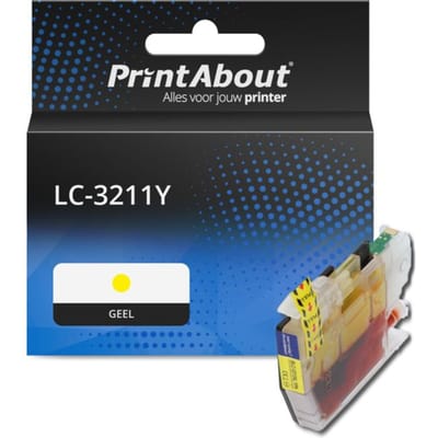 PrintAbout huismerk Inktcartridge LC-3211Y Geel Hoge capaciteit Geschikt voor Brother