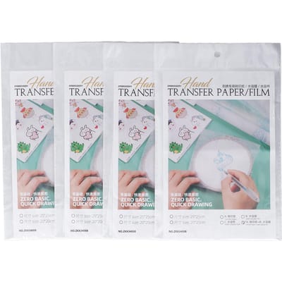 Lot de 4 feuilles de transfert assistées pour broderie DIY, accessoires de broderie pratiques et transparents pour la maison