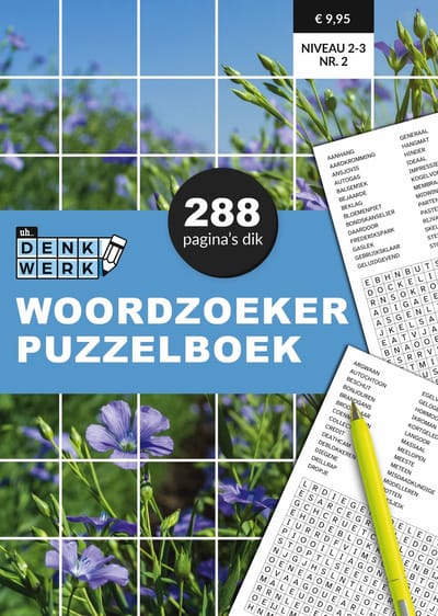 Woordzoeker Puzzelboek - 288 pagina's - niveau 2/3 - nummer 02 - Denkwerk