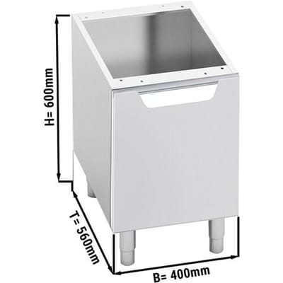 GGM Gastro Unterbau - 400mm - 1 Tür - Anschlag Rechts Zilver
