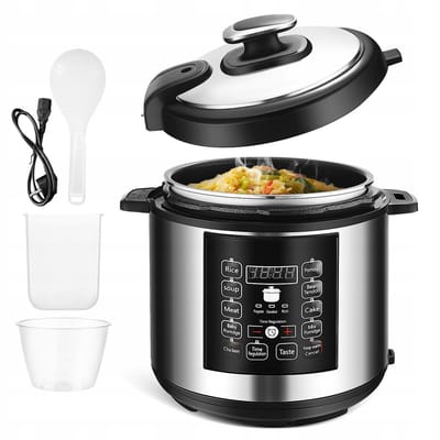 Digitale Snelkookpan 6L – 12-in-1 Multifunctionele Kookpan, 1050W – Voor Stomen, Stoven, Bakken, Yoghurt Maken & Meer – Geschikt voor 4-6 Personen