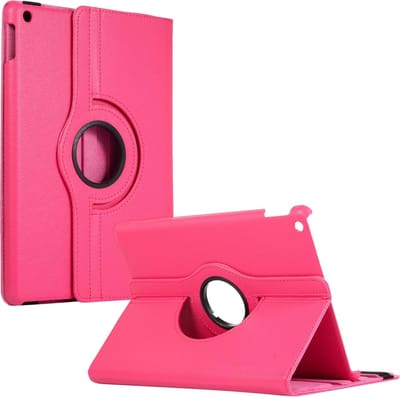 Hoesje - Geschikt voor Apple iPad 7 (2019) - 10.2 inch - 7e Generatie - 360 Graden Hoes - Draaibare Hard Cover Case - Tablethoes Draaibaar - Donkerroze
