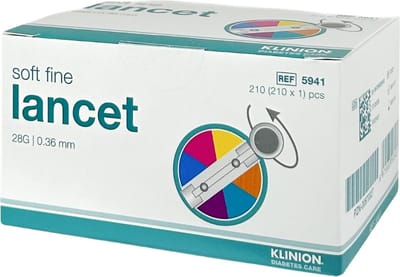 Klinion Diabetes Care Soft fine lancetten 28G 210 stuks