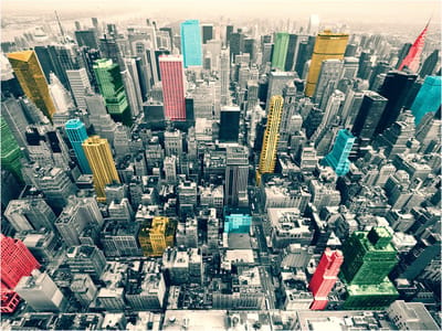Fotobehang - Kleurrijke reflecties van New York.