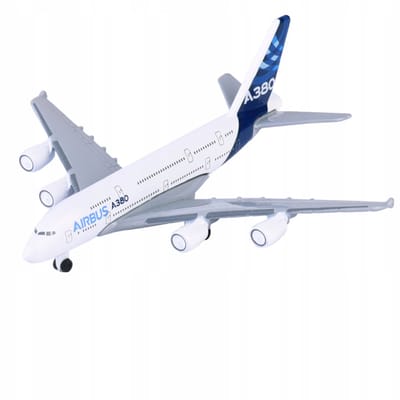 Metalen Airbus A380-800 Passagiersvliegtuig Wit 11 cm