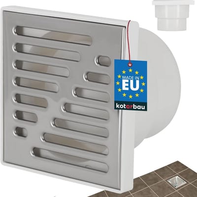Vloerafvoer 110 mm Roestvrij Stalen Afvoerrooster voor Douchegoot en Vloergoot 150 x 150 mm