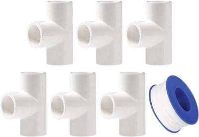 T-stuk connector voor PVC buizen met een diameter van 20 mm, ideaal voor thuis en in de tuin, waterafvoer en irrigatie