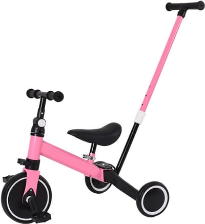 Loopfiets 3-in-1 voor baby's en peuters vanaf 18 maanden met duwstang