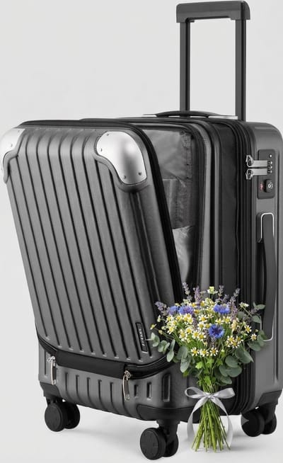 Livatto Lichtgewicht Koffer Hard Shell ABS+ PC Bagage met 4 Spinner Wielen en TSA Slot, 20 Inch Handbagage, 55 cm, 42 L, Grijs