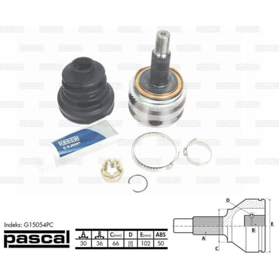 Homokineet reparatie set, aandrijfas PASCAL G15054
