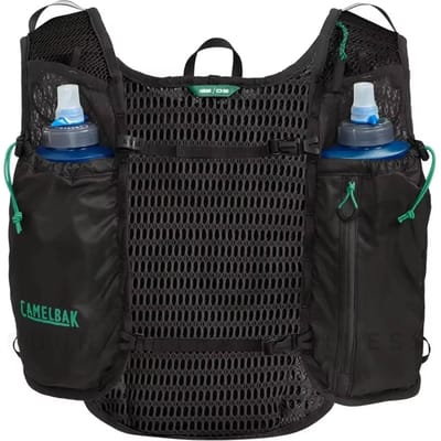 CamelBak Trail Run™ Vest - Running Vest - Drinkrugzak - 5 L - Reflecterend - Inclusief 2 Flexibele 500 ml flessen - Hardloopvest - Drinkhouder - Lichtgewicht - Zwart