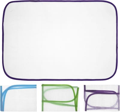 3-stuks strijkdoek set - beschermend net tegen aanbranden - polyester strijkmat 40x60 cm - blauw, paars, groen