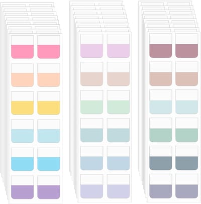 Dailygoods- Sticky Tabs 360 Stuks - Index Tabs - Herpositioneerbare Pagina Tabs - 18 Kleuren - Papieren Sticky Notes - Ideaal voor Organisatie
