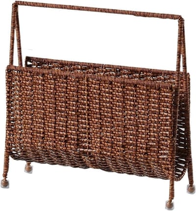 Wandmand - Opbergmand - Thuis opbergen - Vaste gevlochten structuur - 35x11x36 cm - Zwart