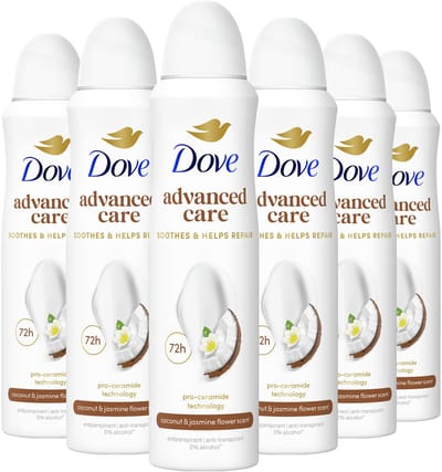 Dove - Anti-Transpirant Deodorant Spray - Advanced Care - Coconut & Jasmine Flower - 6 x 150 ml