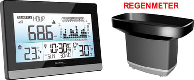 Technoline weerstation - WS 9016 - 180x110x38mm - zwart/zilver - met regenmeter - TL-WS9016