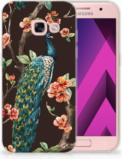 Samsung Galaxy A3 2017 TPU Hoesje Pauw met Bloemen