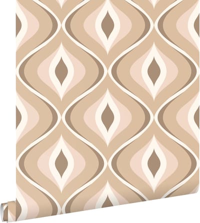 ESTAhome behang retro ornamenten beige en bruin - 50 x 900 cm - 130985