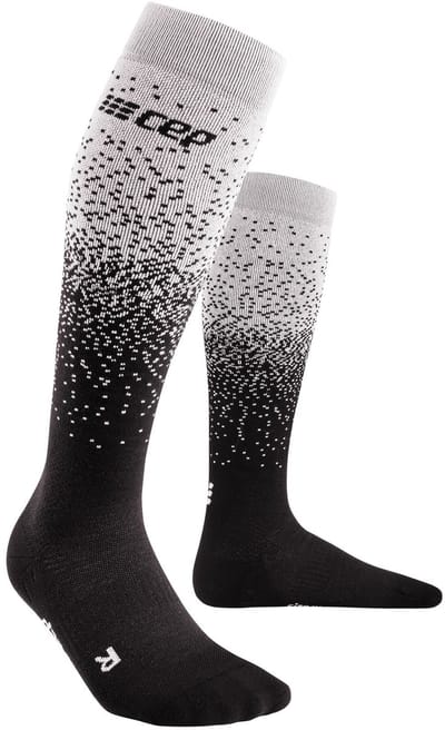 CEP Ski Merino Compressiekousen - Zwart/grijs