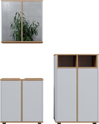 Vicco Badkamermeubelset Didi, Wit/Artisanaal eiken, 3-delig