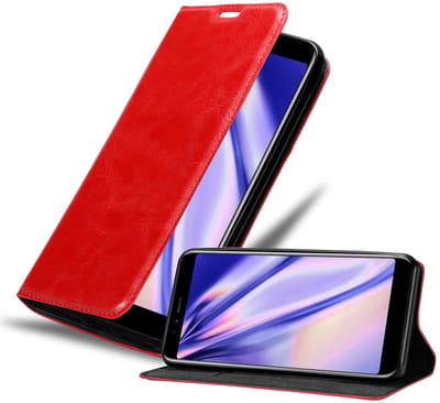 Cadorabo Hoesje geschikt voor Lenovo S5 in APPEL ROOD - Beschermhoes met magnetische sluiting, standfunctie en kaartvakje Book Case Cover Etui