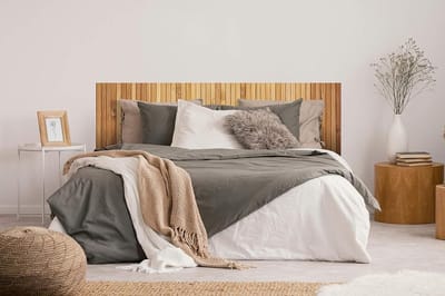 Hoofdeinde Houtstructuur - Bed hoofdbord - Slaapkamer Decoratie - Directe UV-druk - 115 x 60 cm - Bruin
