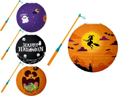 Lampionstokje - Halloween - Lampion - Decoratie Buiten - Versiering - Treklampion - Set - Sint Maarten - Licht