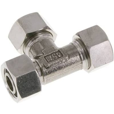15L RVS L-vorm Snijringkoppeling Draaidoorvoer 315bar Verstelbaar ISO 8434-1