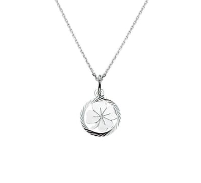 YO&NO - Ketting - Zilver - Anker - Klaver - Gediamanteerd - 1,3mm - 41 + 4cm - Sieraden vrouw - Gerhodineerd - Zilver 925