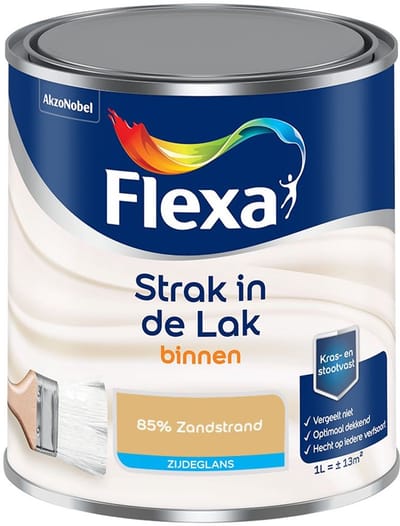 Flexa - Strak In De Lak Binnenlak Zijdeglans - 85% Zandstrand - Mengverf - 1 L