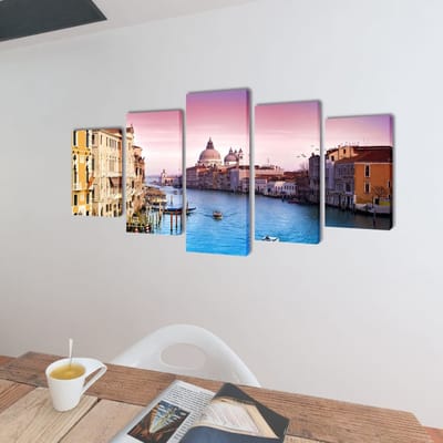 vidaXL - Canvas - muurdruk - set - Venetie - 200 - x - 100 - cm