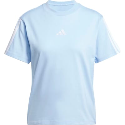 Adidas Essentials 3 Stripes Cotton T-shirt Met Korte Mouwen Blauw S Vrouw