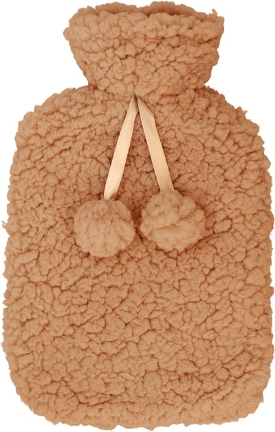 Kruik met Teddy Hoes 29x17x4 cm - Warmwaterkruik - Warmtekruik - Warmte Kussen - Bruin - Deluxa
