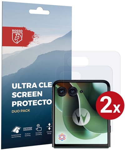 Rosso Screen Protector Geschikt voor Motorola Razr 60 Ultra | Ultra Clear Duo Pack | TPU Folie | Case Friendly Beschermfolie | 2 Stuks