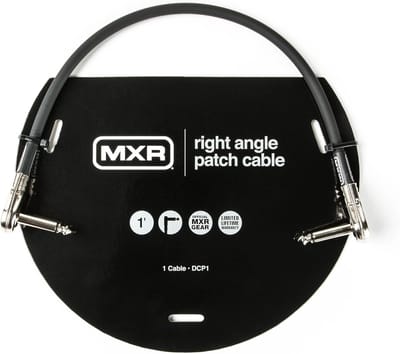MXR DCP1 - Patchkabel - Haaks naar Haaks - 30cm - OFC Geleiders - Laag Profiel Stekkers - Zwart - Pedalboard