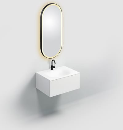 Clou Look at Me spiegel 100x45cm LED-verlichting rondom ovaal Zwart mat